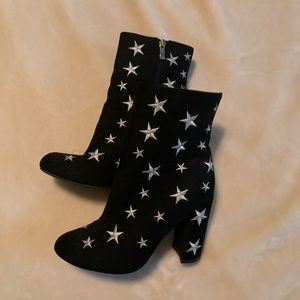 Charlotte Russe Black Starry Booties